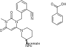 850649-62-6 2-[6-[3(R)]  -Aminopiperidin-1-yl]-3-methyl-2,4-dioxo-1,2,3,4-tetrahydropyrimidin-1-ylmethyl]benzo<i></i>nitrile benzoate