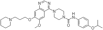 387867-13-2 4-[6-Methoxy-7-(  3-哌啶-1-基丙氧基)喹唑啉-4-基]-N-(4-丙-2-基氧基苯基)哌嗪-1-甲酰胺